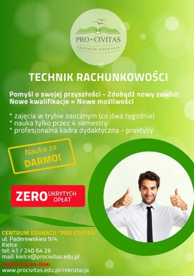 Rachunkowość/Księgowość - Technik rachunkowości